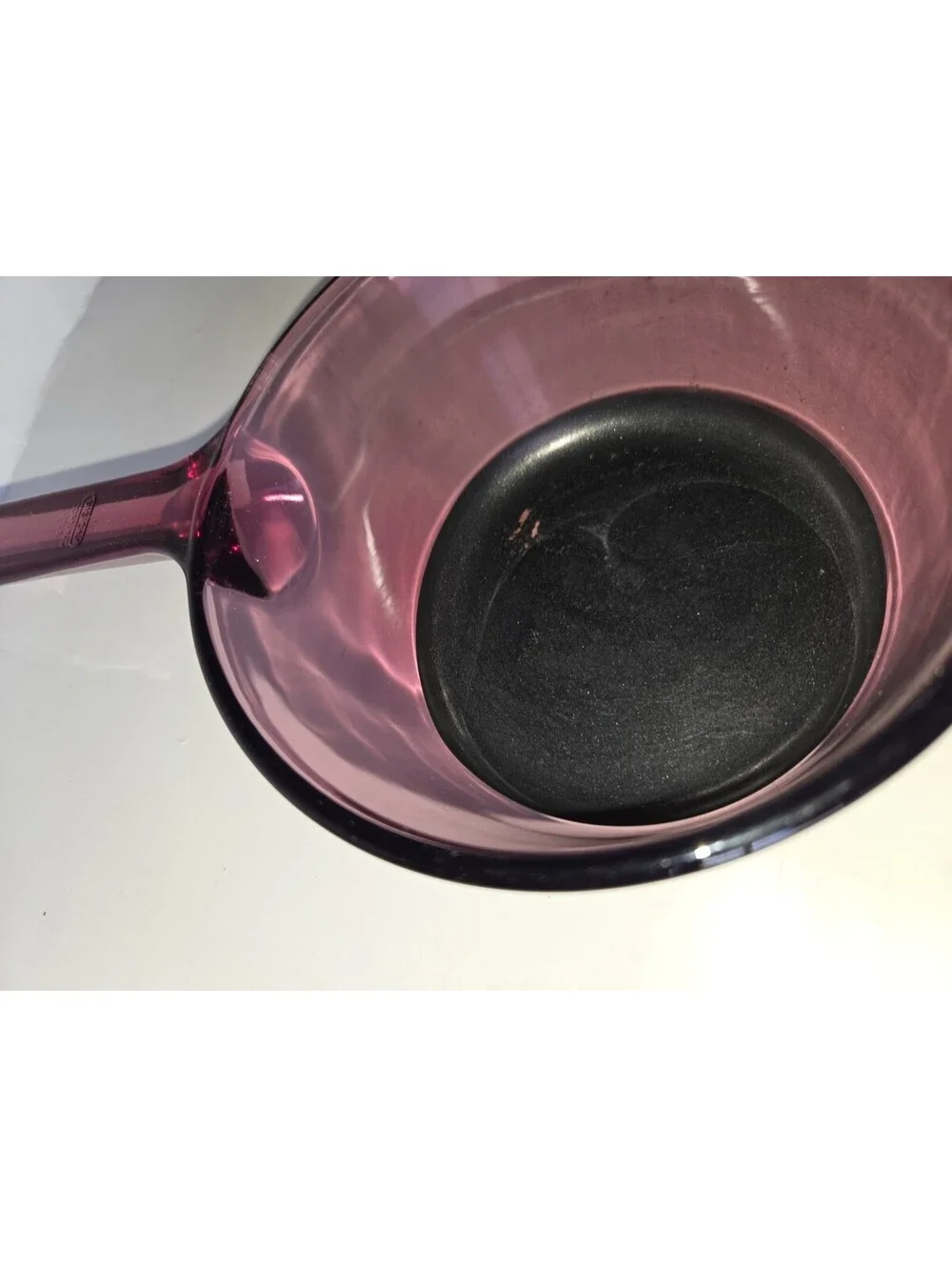 Vintage Vision Corning PYREX Cranberry Glass 1L Sauce Pan Pot Pour Spout SG3